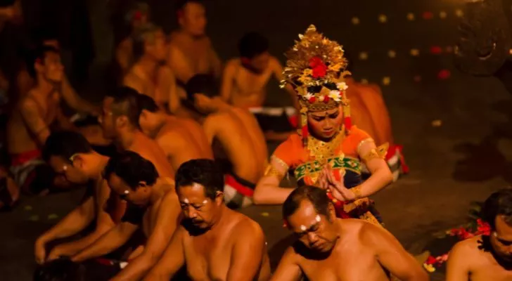 Men preparing for Bali's Kecak dance