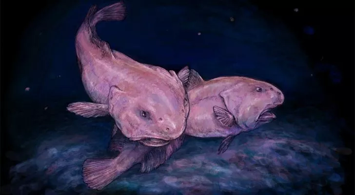 Two pink blobfish illustrated