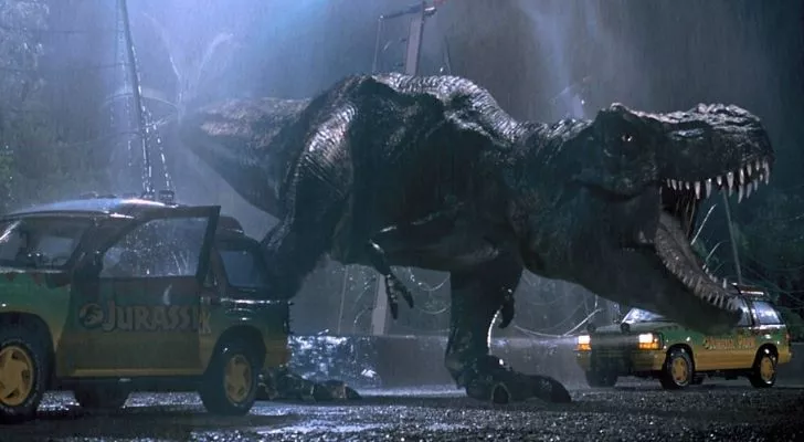 T-rex in Jurassic Park