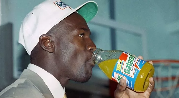 Michael Jordan drinking Gatorade