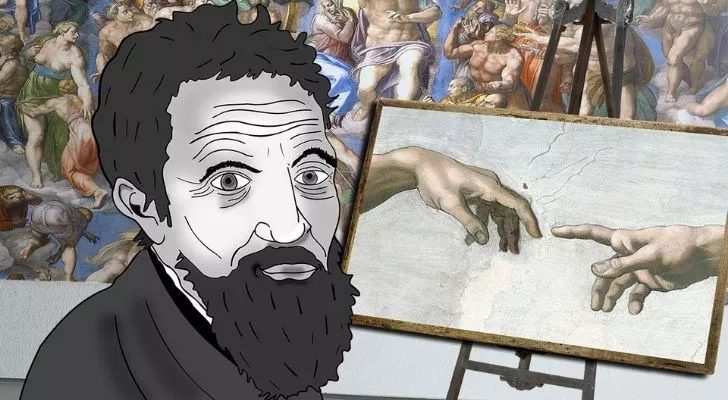 A cartoon of Michelangelo