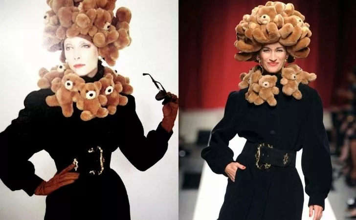 The 1988 Moschino bear debut dress and hat