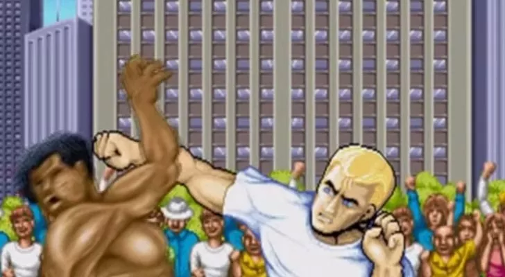 Street Fighter II opening scene fight