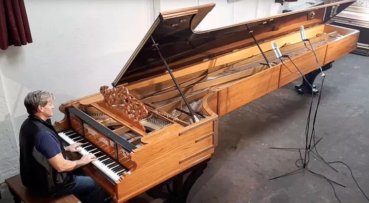 The world’s largest grand piano was built by a 15-year-old in New Zealand.